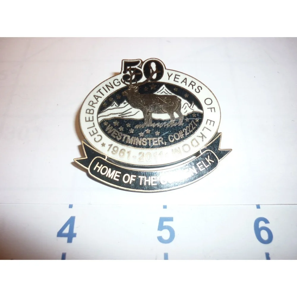 Westminster CO Elks Lodge 2227 50 Years 1961-2011 Golden Elk Enamel Pin‎